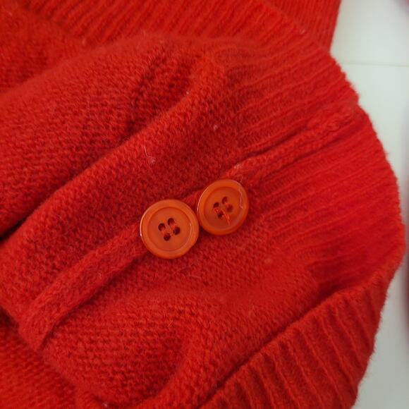 BraunStyle Vintage Red Cardigan Size M Lambswool-Blend Holiday Festive Sweater - Picture 5 of 8